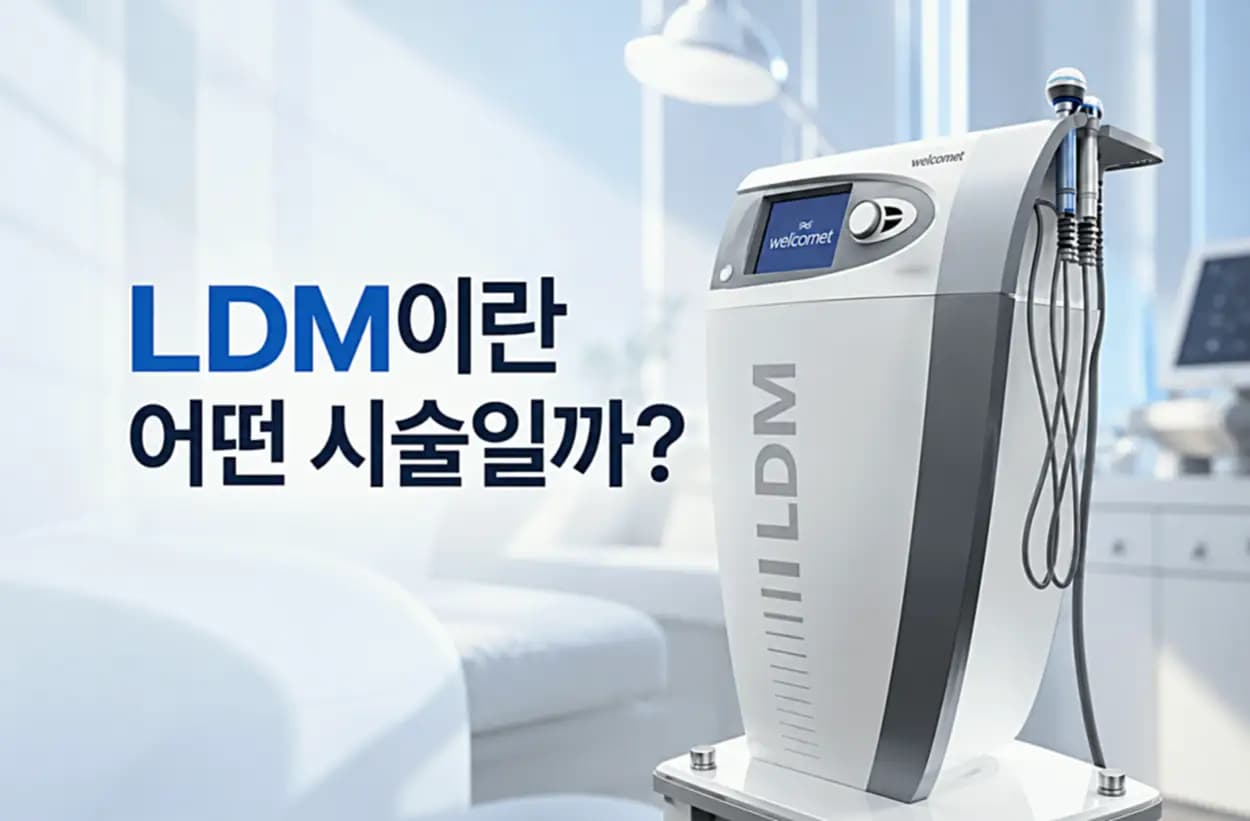 피부 진정과 보습 관리에 사용하는 LDM 초음파 장비 및 핸드피스 이미지