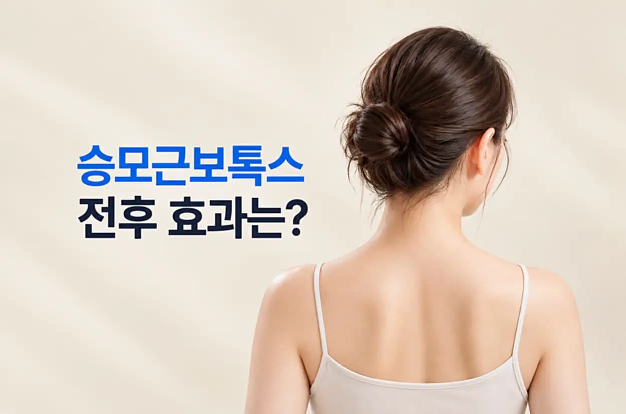 승모근 보톡스 전후 효과와 목, 어깨 라인 변화를 안내하는 여성 뒷모습 대표 이미지