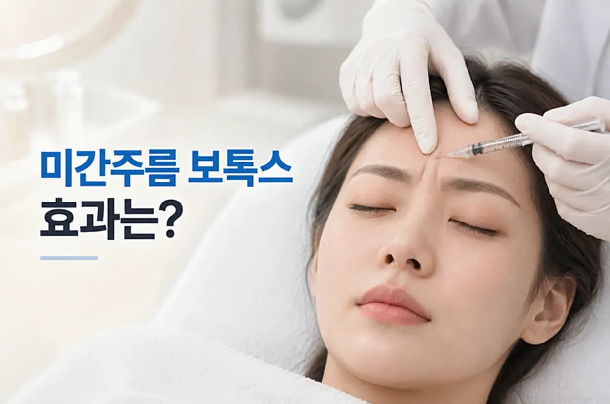 미간주름 보톡스를 시술하고 있는 장면을 나타내는 썸네일 이미지